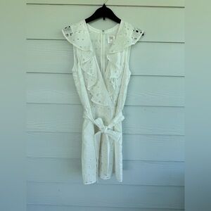 Milly Cabana Darcy Geo Eyelet Romper Large